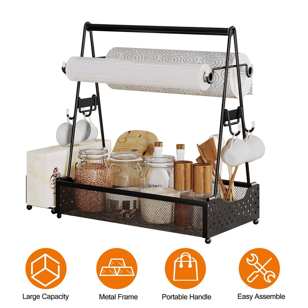 Metal Grill Utensil Caddy with Paper Towel Holder – product view 2