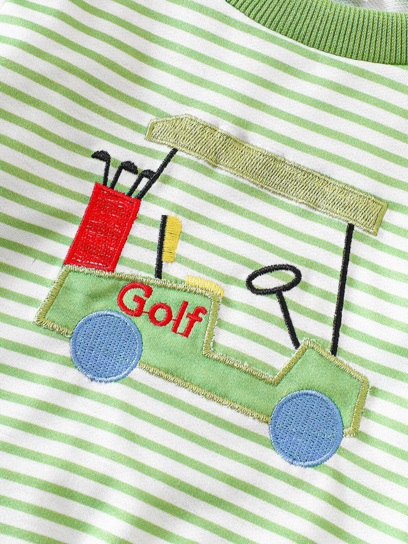 Kids Golf Cart Striped Top & Pants Set