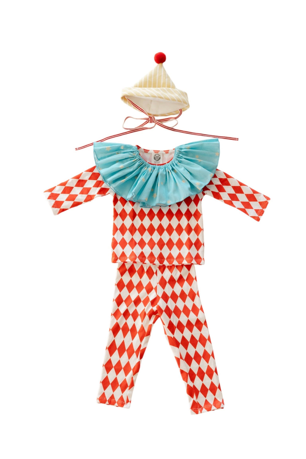 Vintage Harlequin Clown Costume for Kids – product view 8