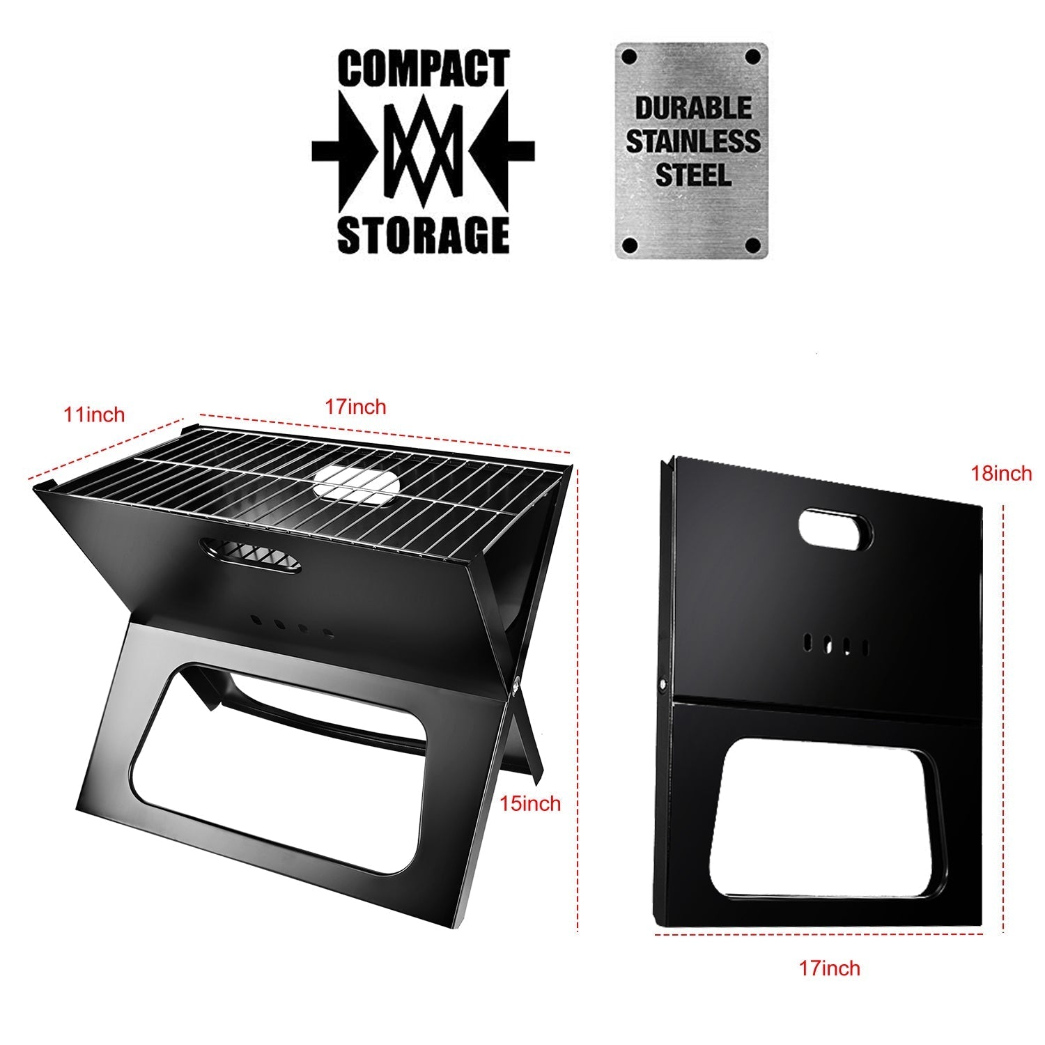 Portable Foldable Charcoal Grill – product view 7