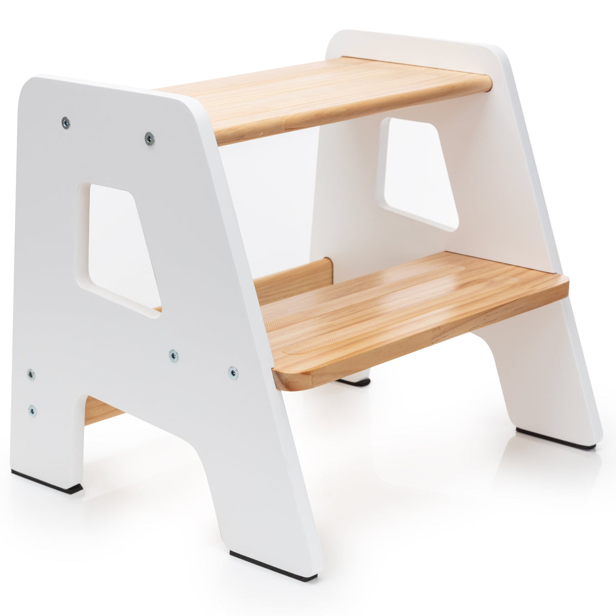 Two-step wooden stool for toddlers