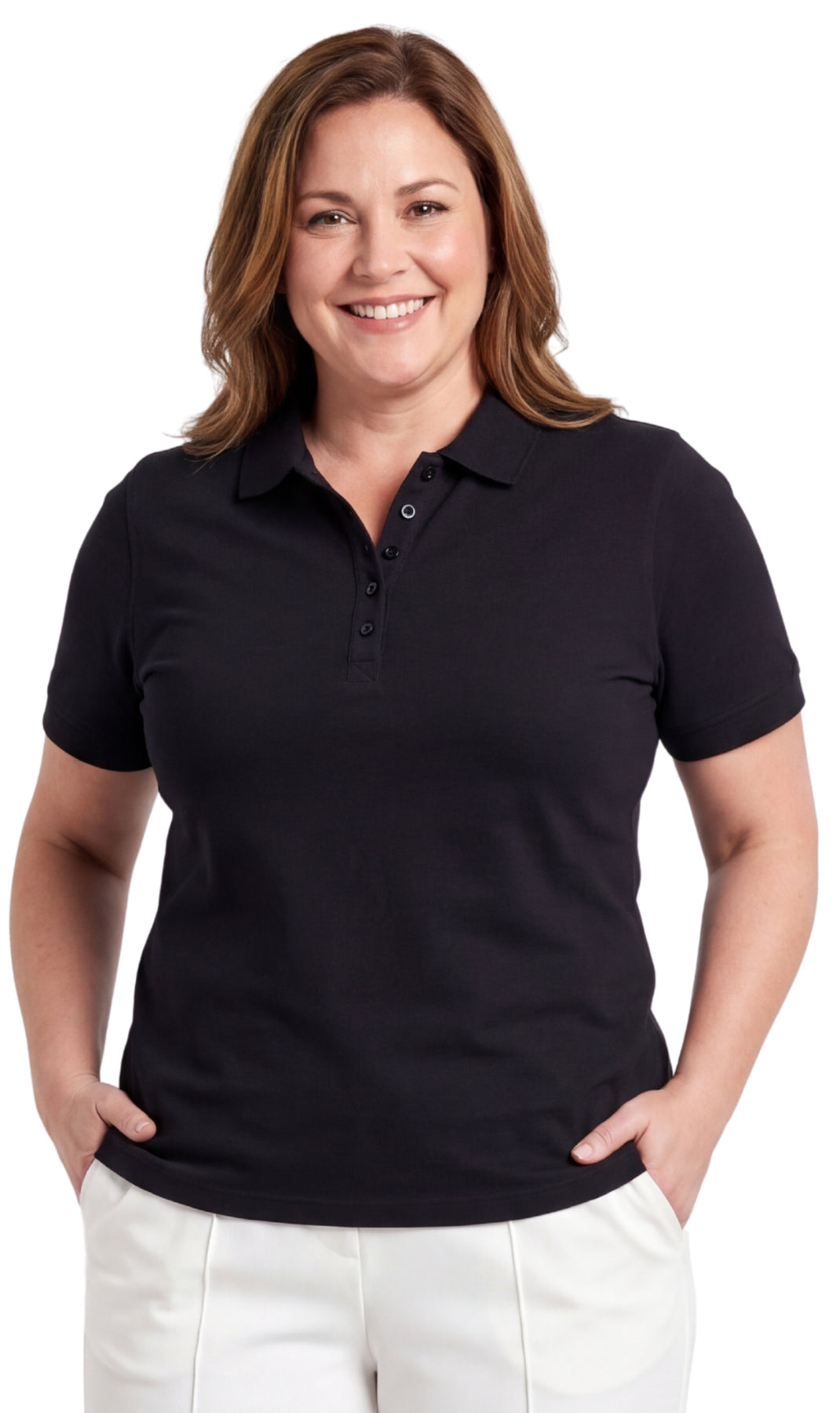Women’s Relaxed-Fit Pique Knit Golf Polo
