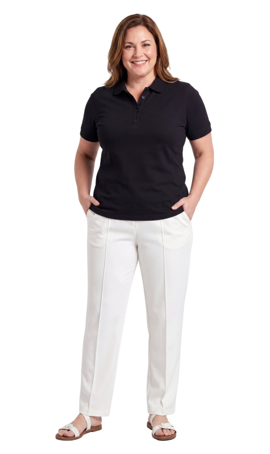 Women’s Relaxed-Fit Pique Knit Golf Polo