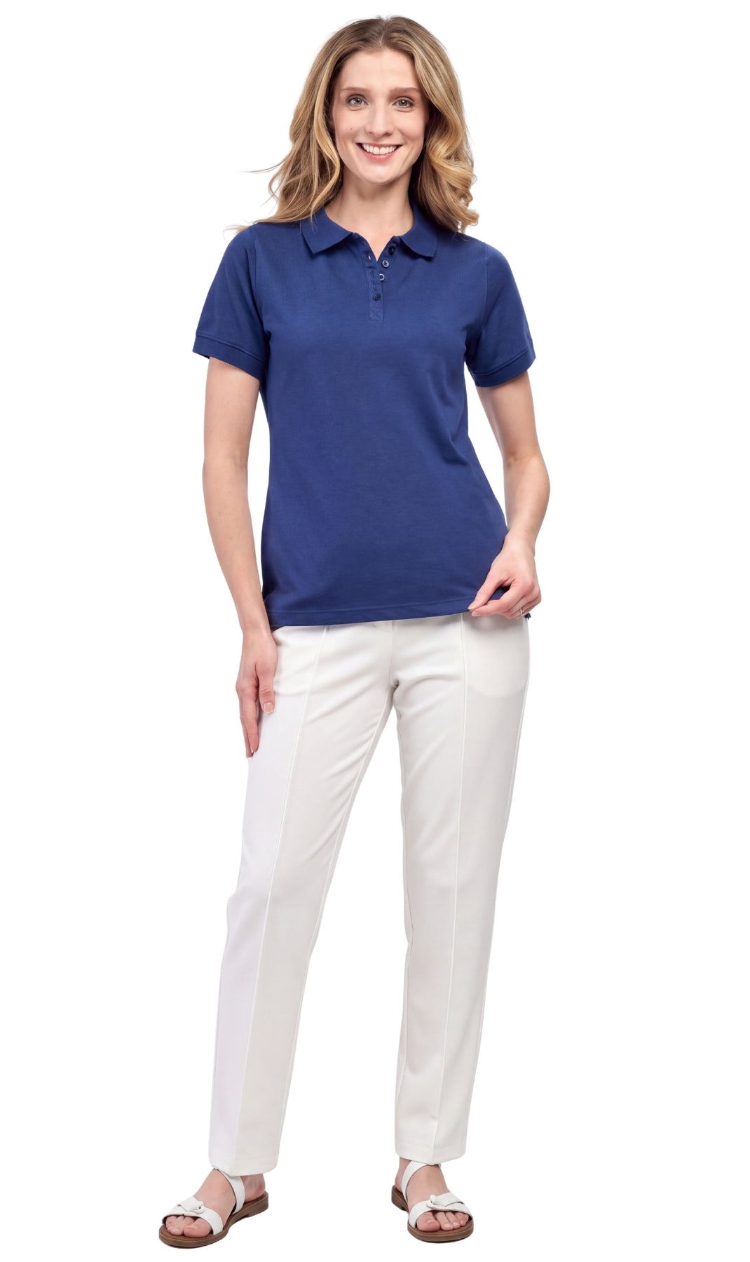 Women’s Relaxed-Fit Pique Knit Golf Polo