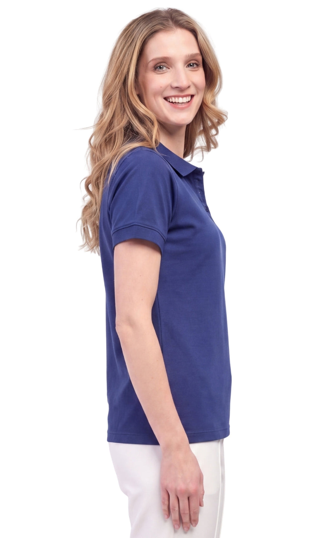 Women’s Relaxed-Fit Pique Knit Golf Polo