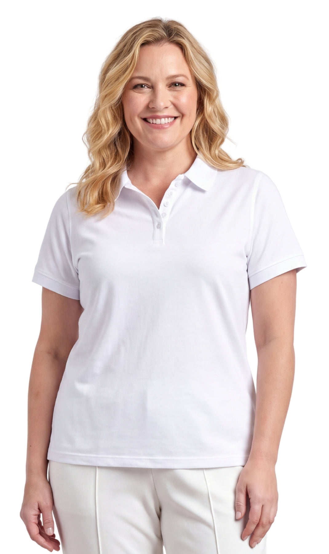 Women’s Relaxed-Fit Pique Knit Golf Polo