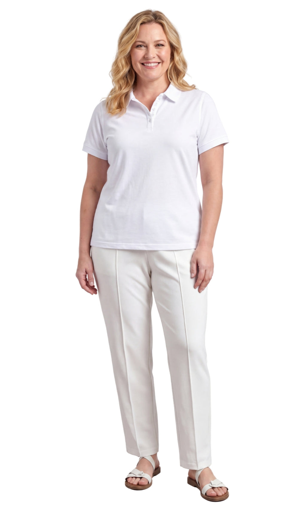 Women’s Relaxed-Fit Pique Knit Golf Polo