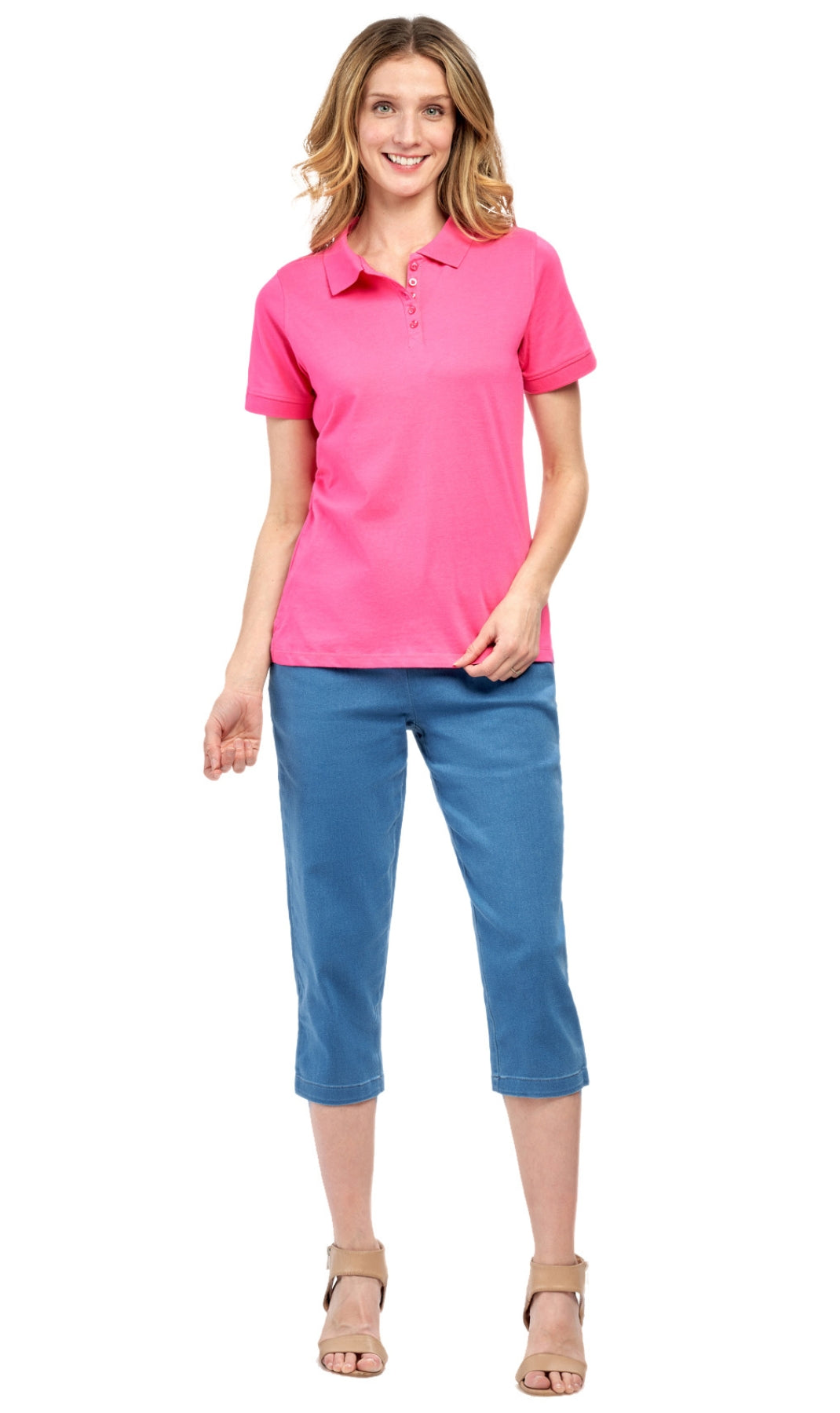 Women’s Relaxed-Fit Pique Knit Golf Polo
