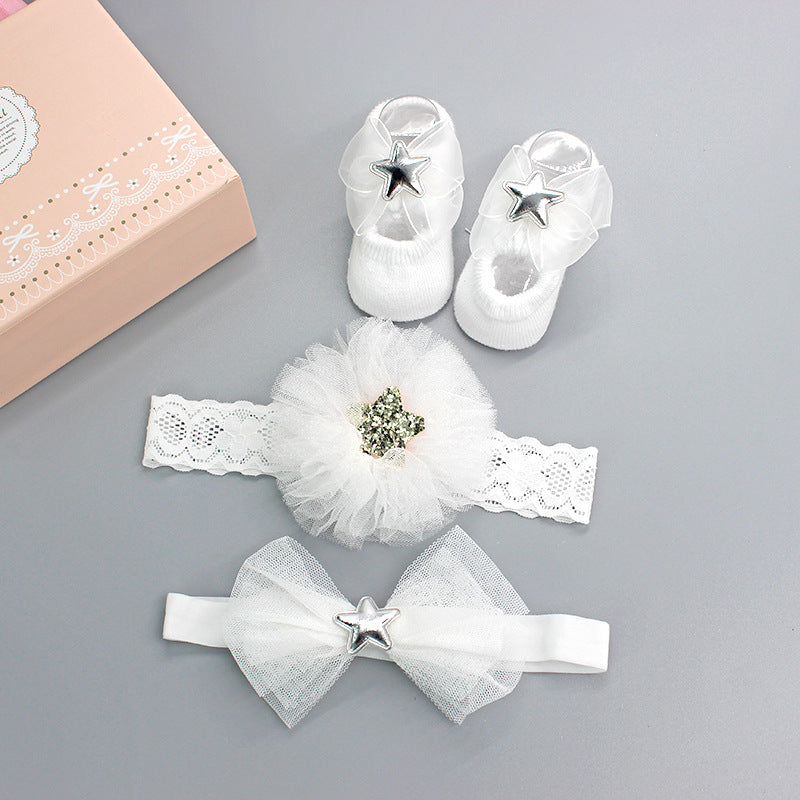 Baby Girl Headband & Sock Accessory Set