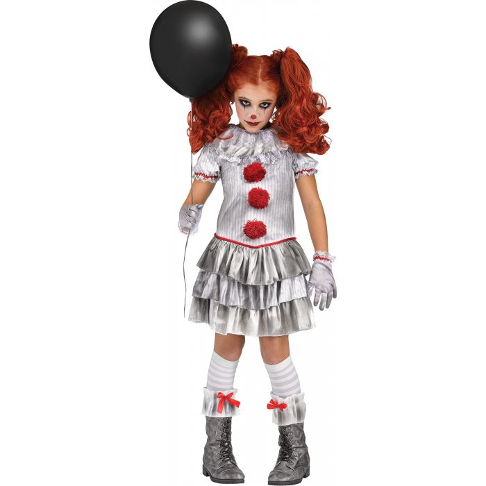 Creepy Carnevil Clown Girls Costume