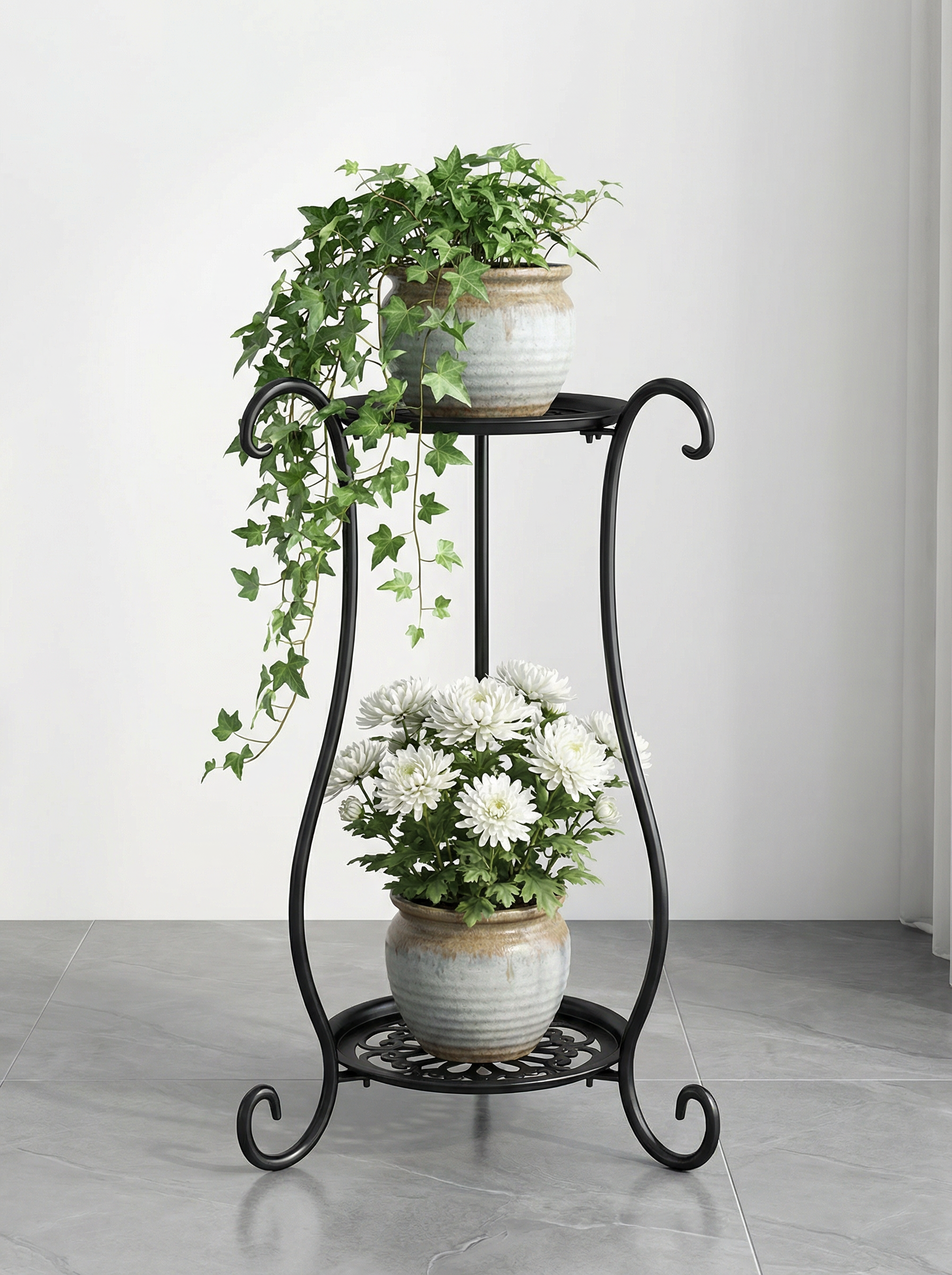 Two-Tier Metal Plant Stand