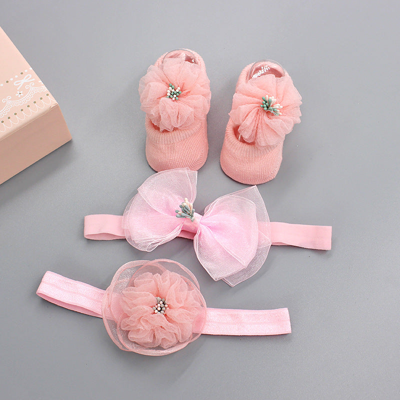 Baby Girl Headband & Sock Accessory Set