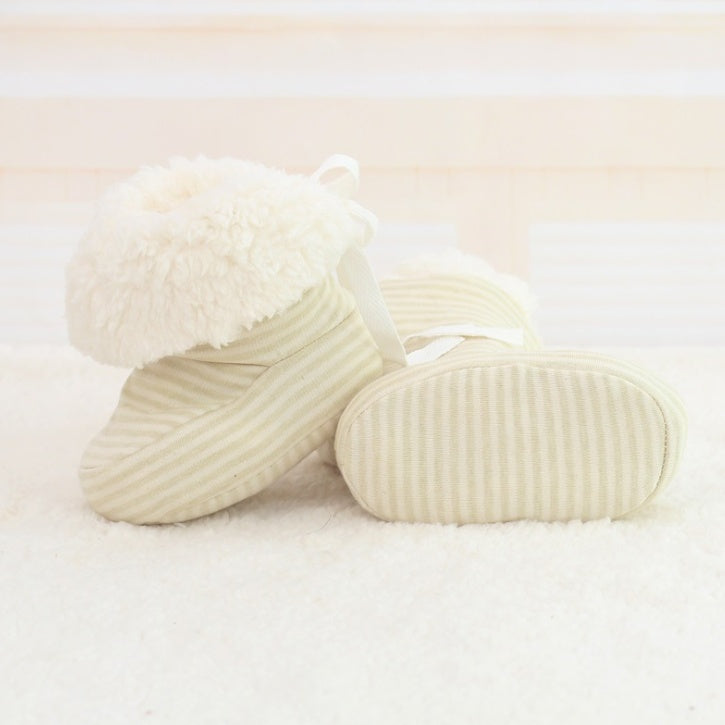 Warm soft-sole baby first walker shoes