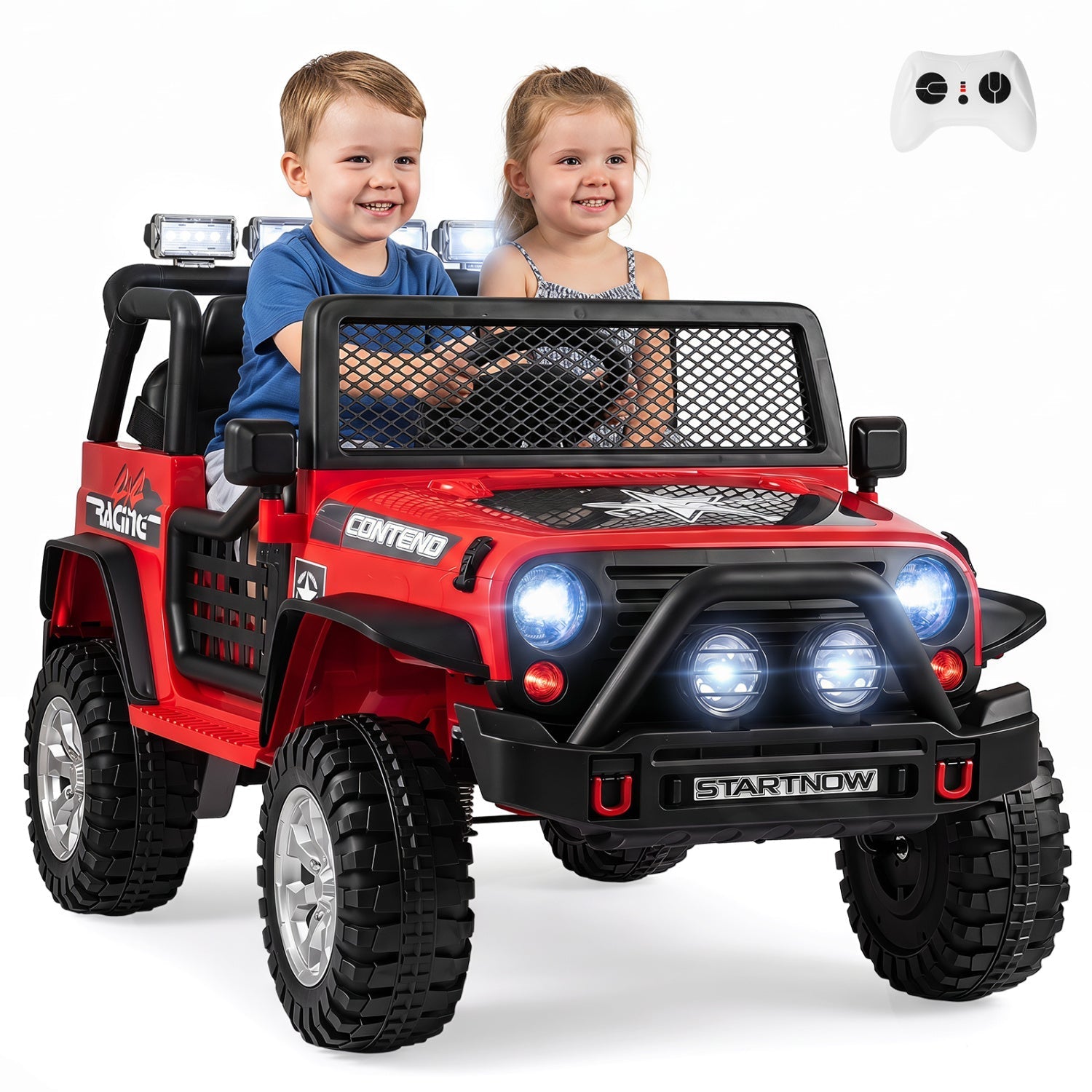 12V Electric 2-Seater Kids Ride-On Car with Remote