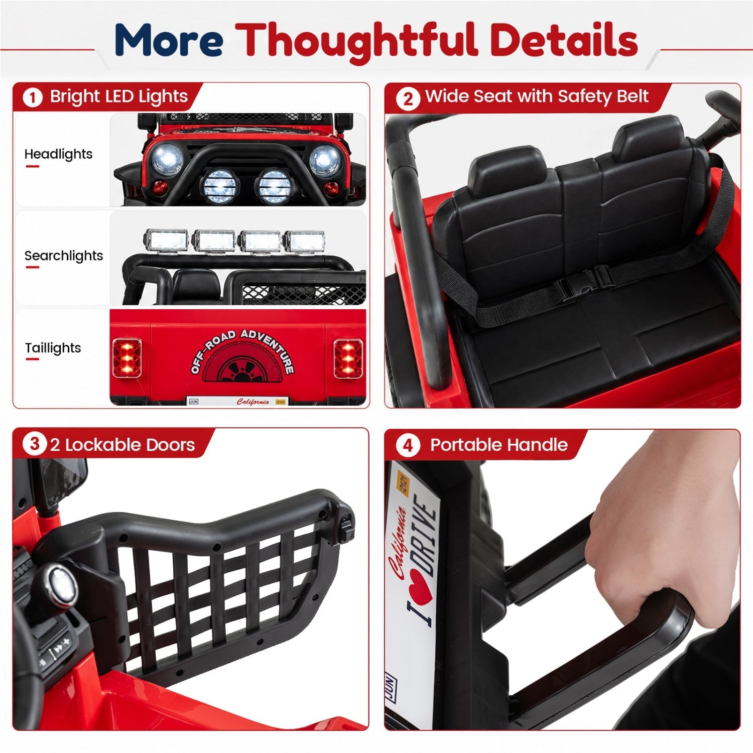 12V Electric 2-Seater Kids Ride-On Car with Remote