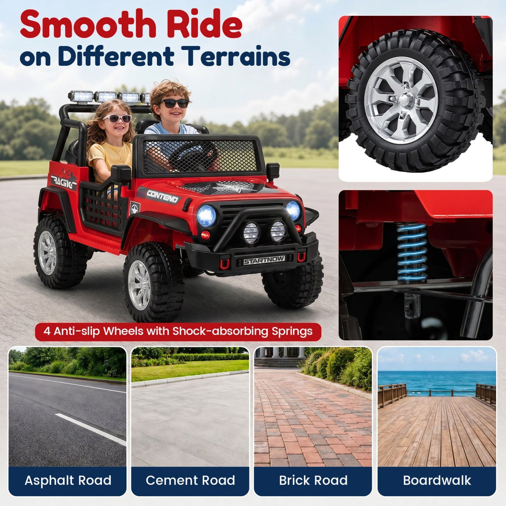 12V Electric 2-Seater Kids Ride-On Car with Remote