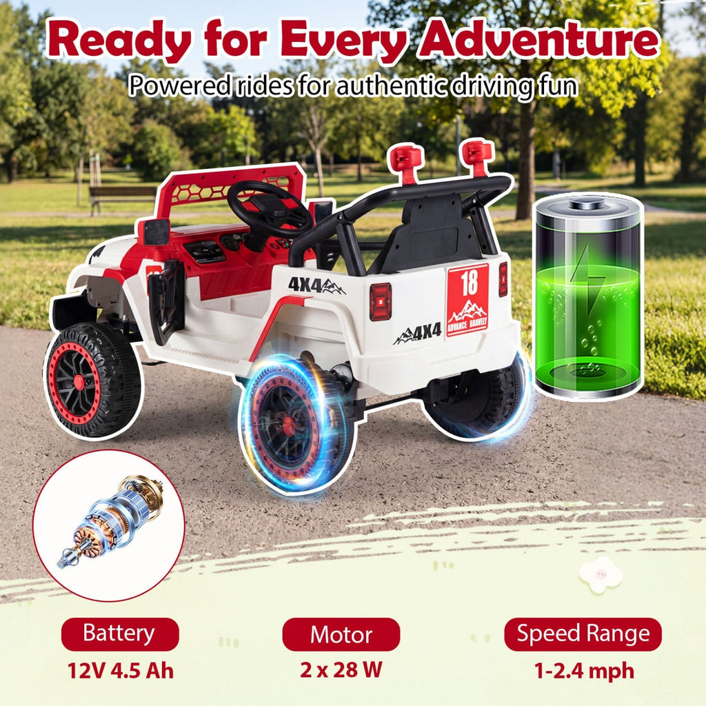 12V Kids Ride-On Truck with Parent Remote – Red or Black
