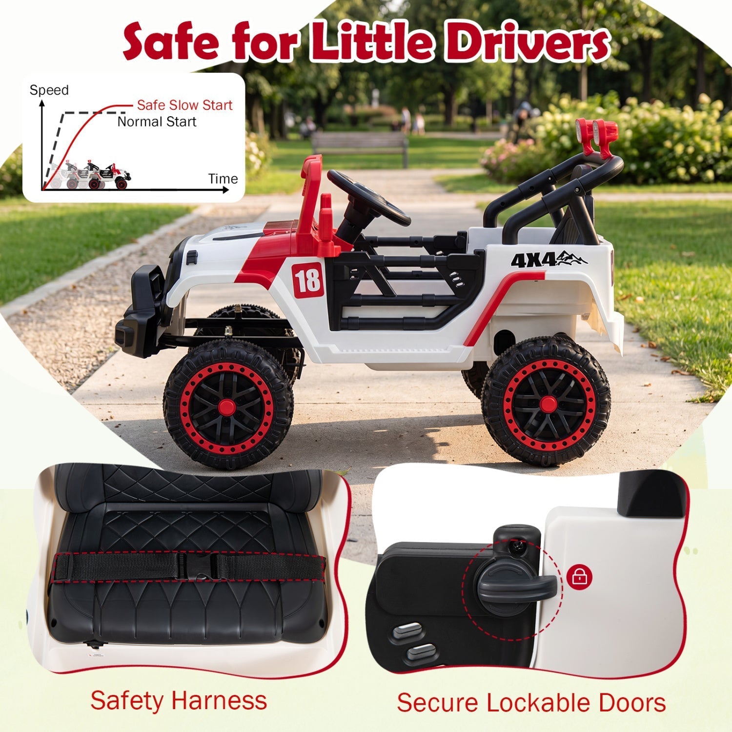 12V Kids Ride-On Truck with Parent Remote – Red or Black