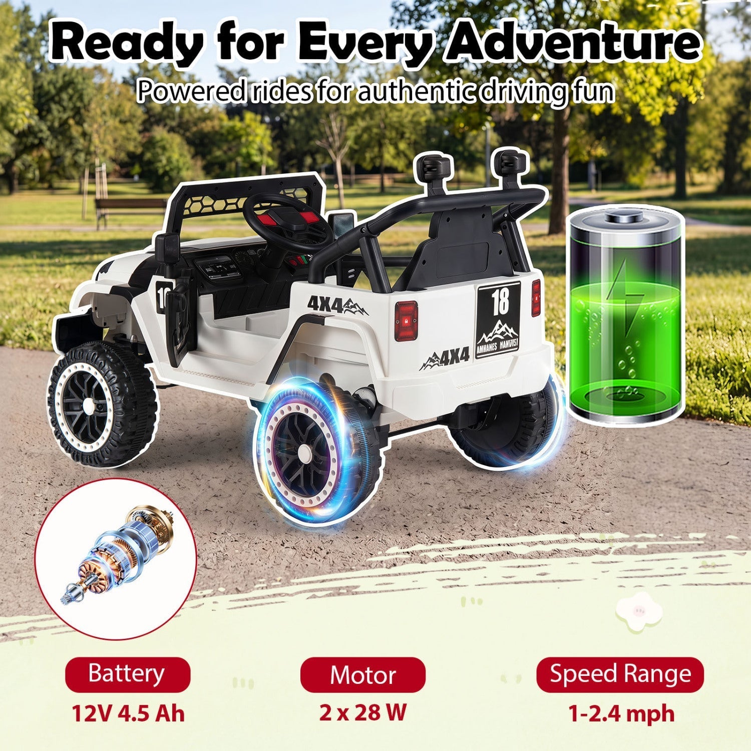 12V Kids Ride-On Truck with Parent Remote – Red or Black