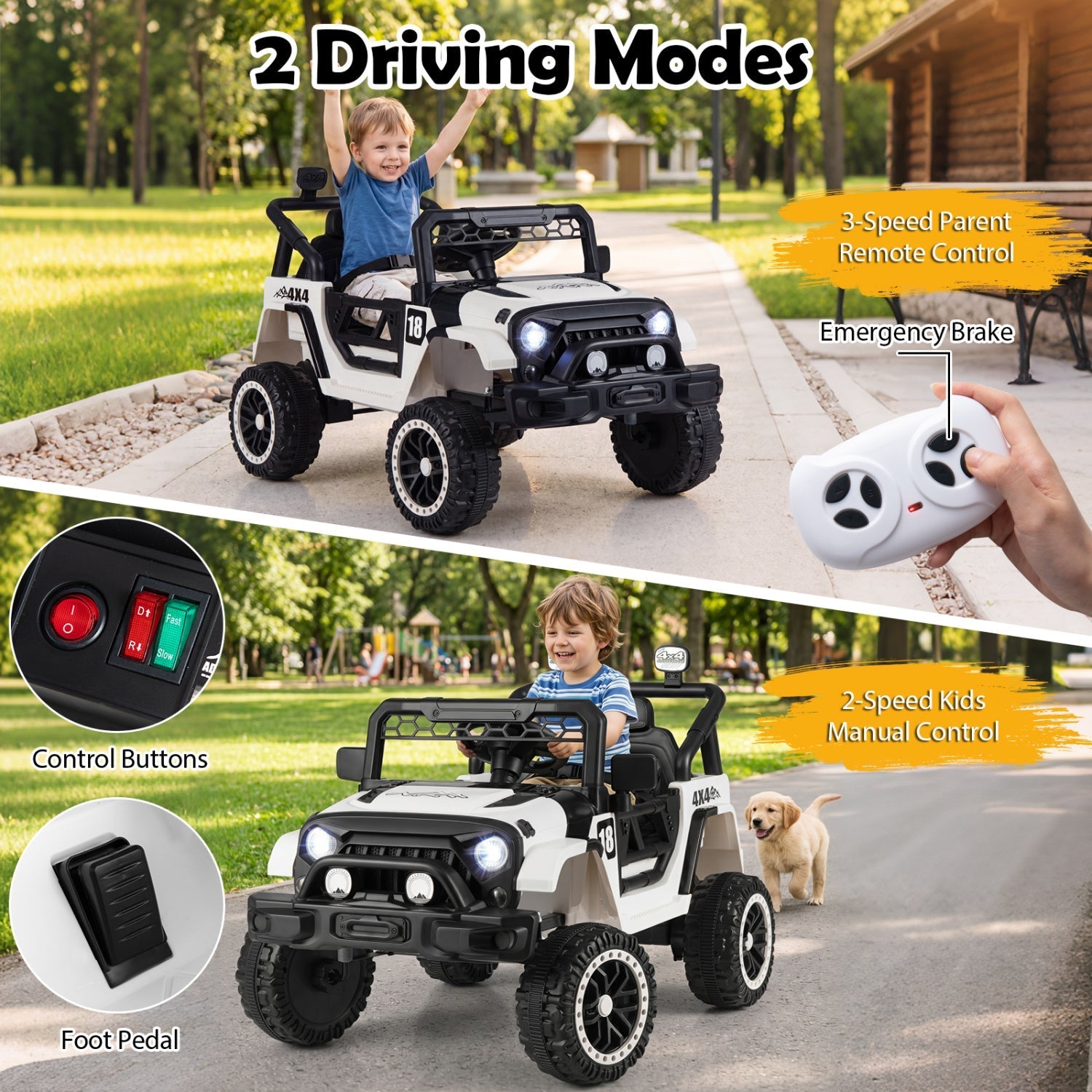12V Kids Ride-On Truck with Parent Remote – Red or Black