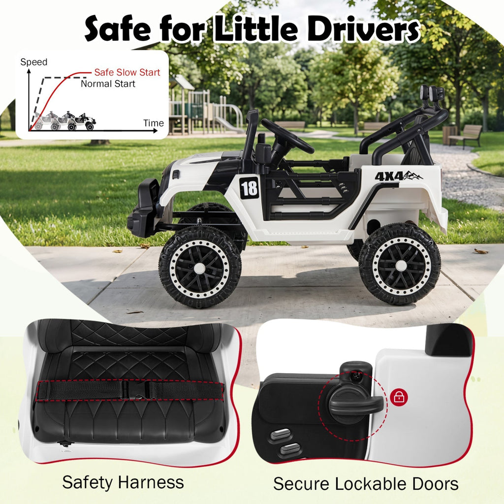 12V Kids Ride-On Truck with Parent Remote – Red or Black