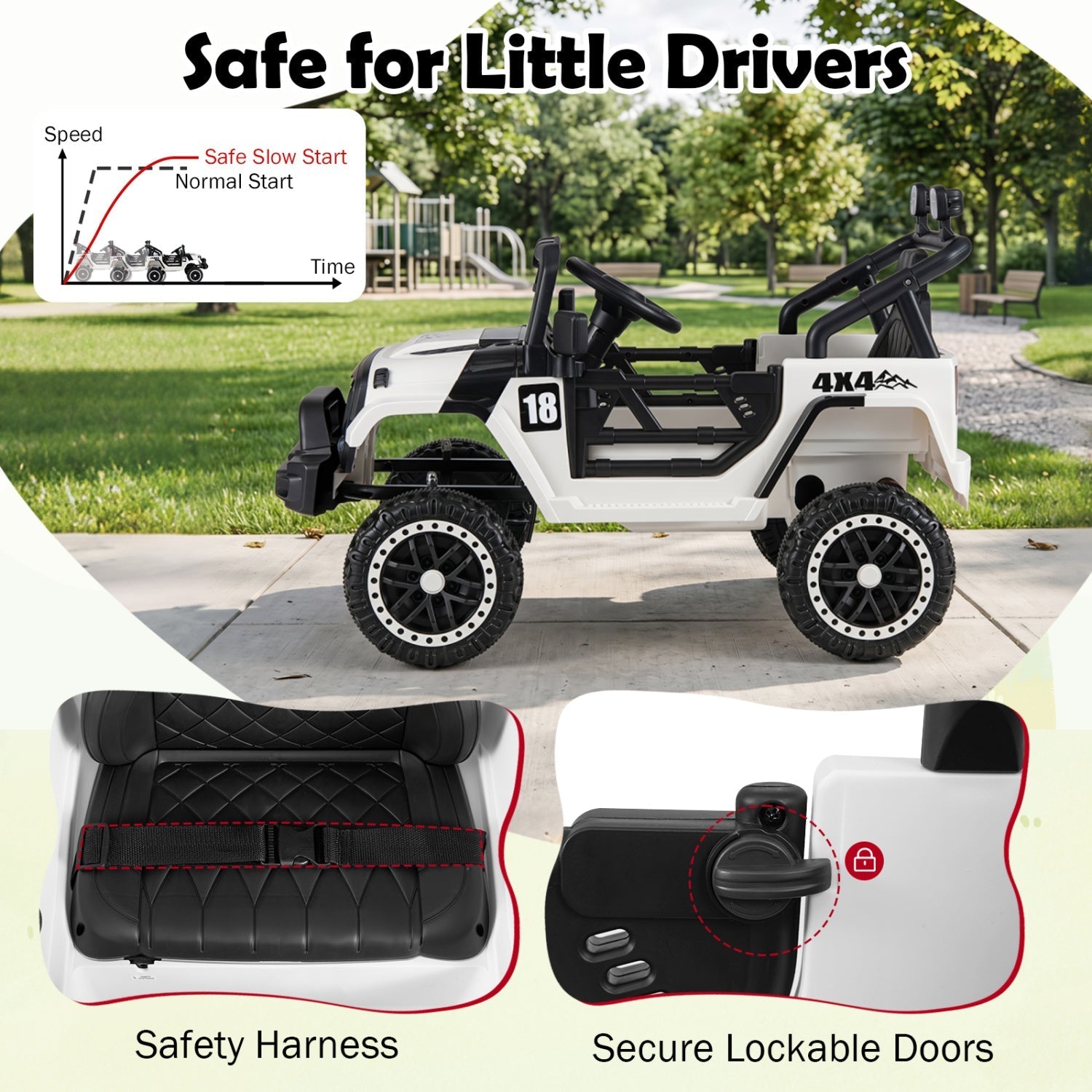 12V Kids Ride-On Truck with Parent Remote – Red or Black