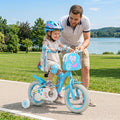 Girls bike 12-18 inch with training wheels and front bag