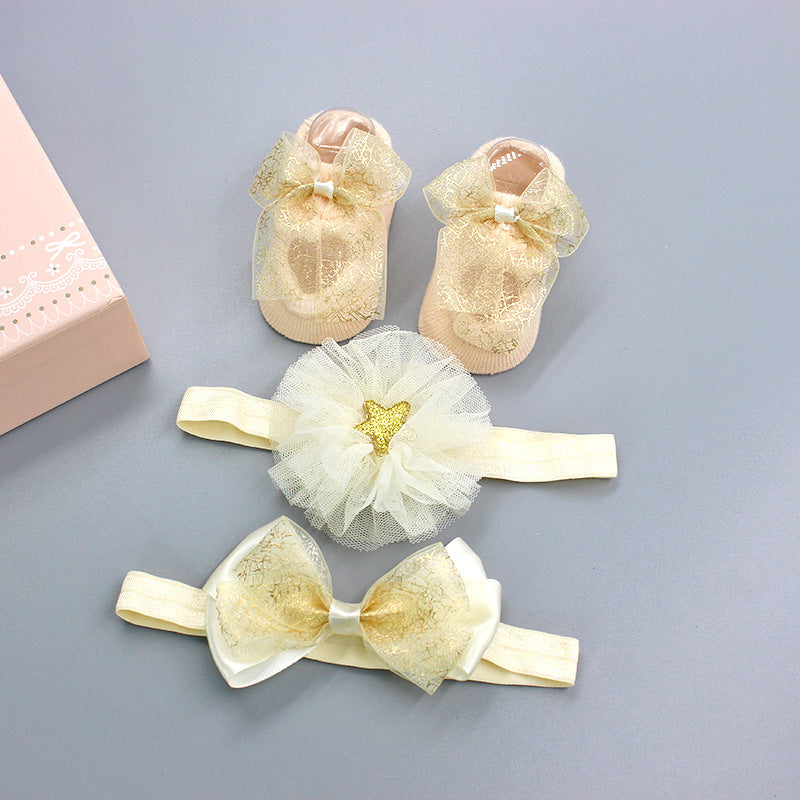 Baby Girl Headband & Sock Accessory Set