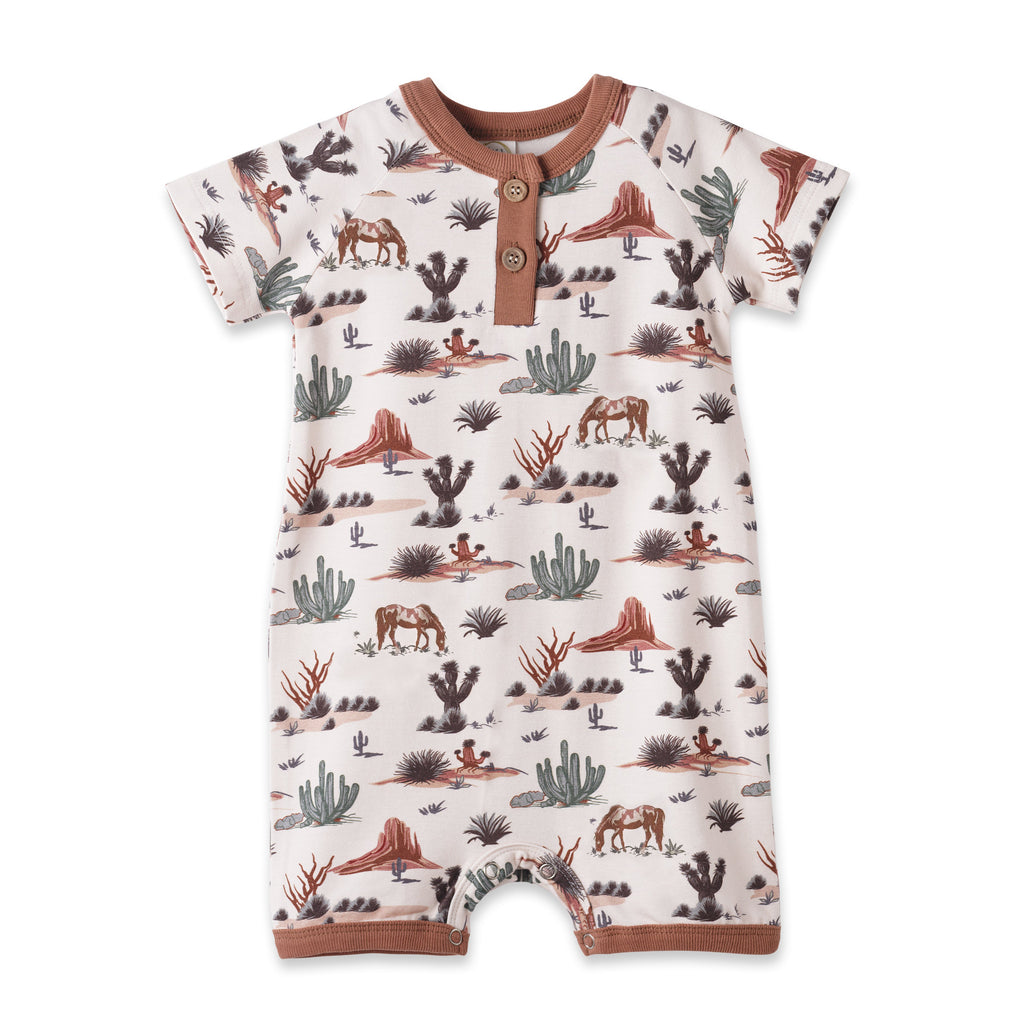 Cactus Trails Bamboo Baby Shorty Romper – product view 2