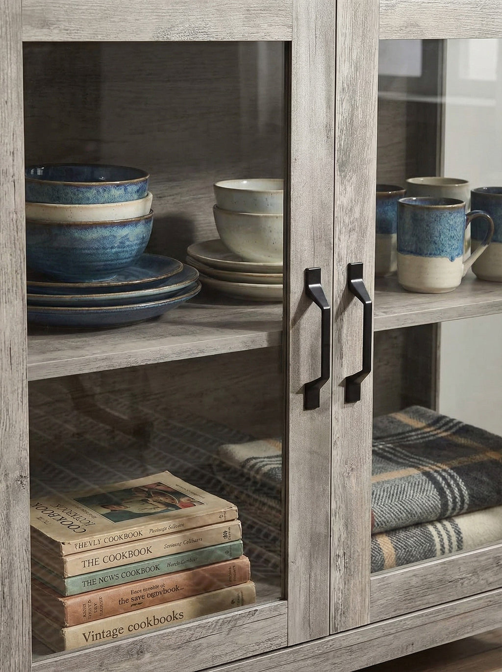 Modern Glass-Door Storage Cabinet