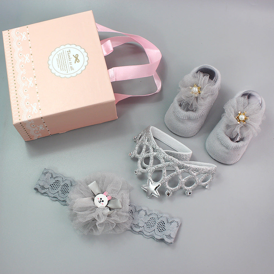 Baby Girl Headband & Sock Accessory Set