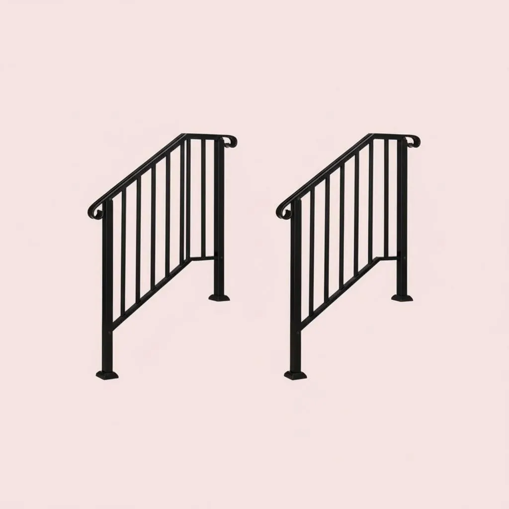 Adjustable Outdoor Stair Handrail for 1–4 Steps
