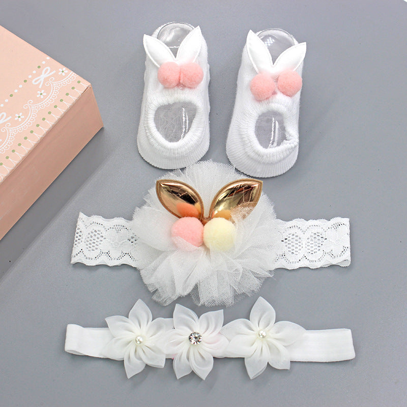 Baby Girl Headband & Sock Accessory Set