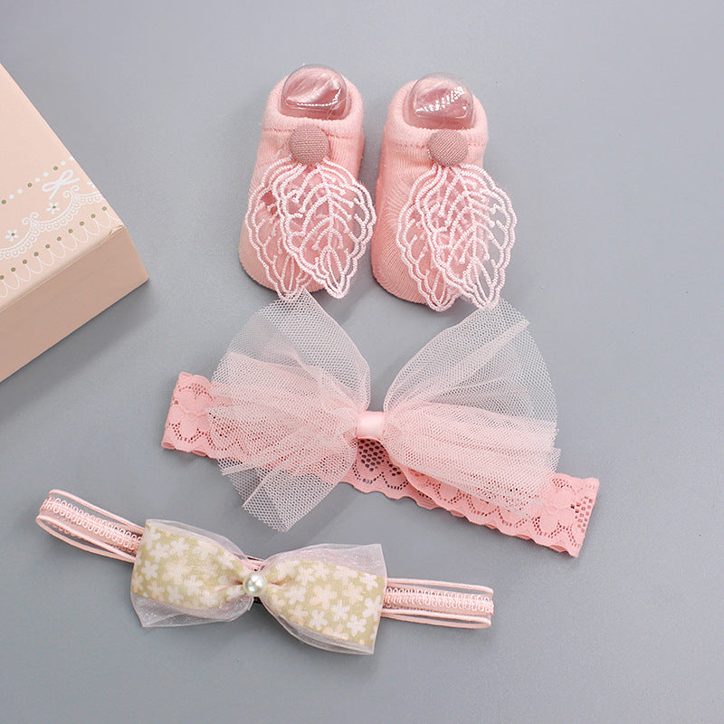 Baby Girl Headband & Sock Accessory Set