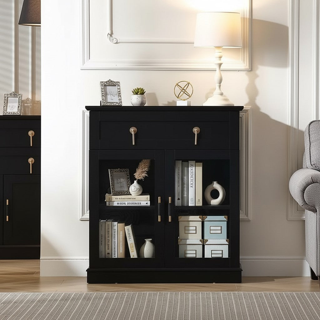 Modern Glass-Door Storage Cabinet