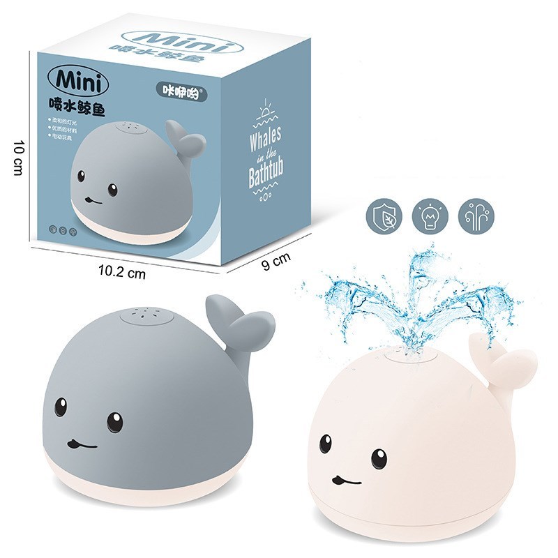 LED Water Spray Whale Toy – Light-Up Baby Bath Toy with Music & Automatic Sensor – Fun Bathtub Sprinkler for Kids