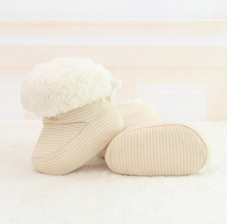 Warm soft-sole baby first walker shoes