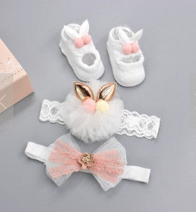 Baby Girl Headband & Sock Accessory Set