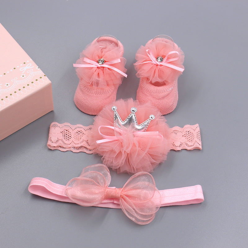 Baby Girl Headband & Sock Accessory Set