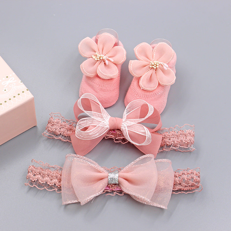 Baby Girl Headband & Sock Accessory Set