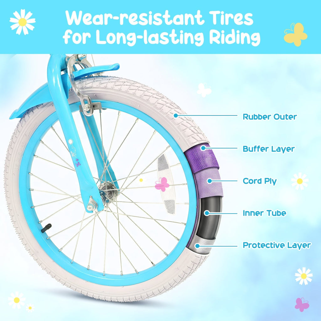Girls bike 12-18 inch with training wheels and front bag