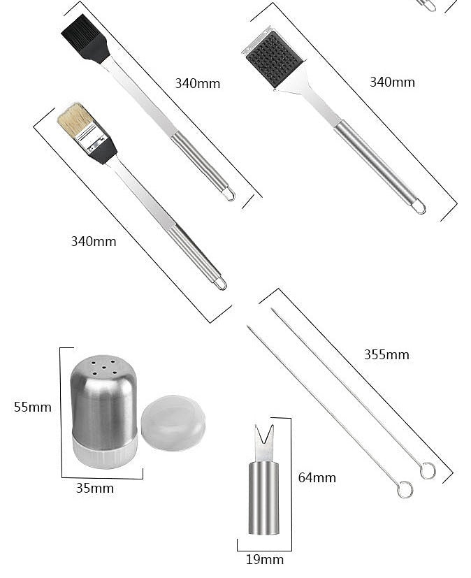 Portable Stainless-Steel BBQ Tool Set – product view 2