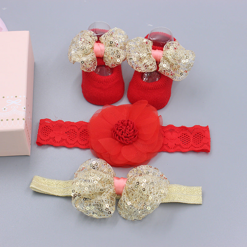 Baby Girl Headband & Sock Accessory Set