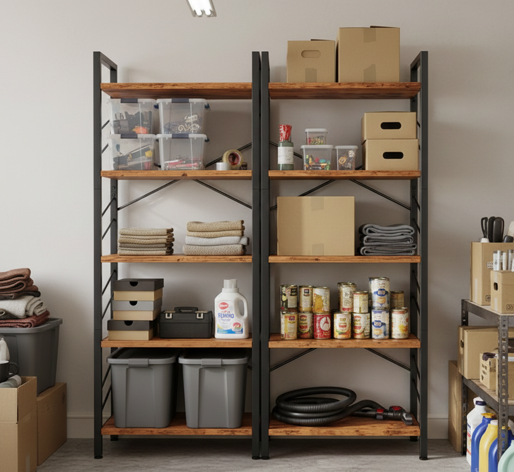 Industrial Multi-Tier Bookshelf