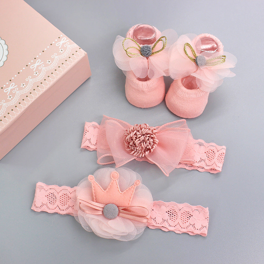 Baby Girl Headband & Sock Accessory Set