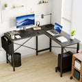 L-Shaped Corner Desk with Storage Pocket