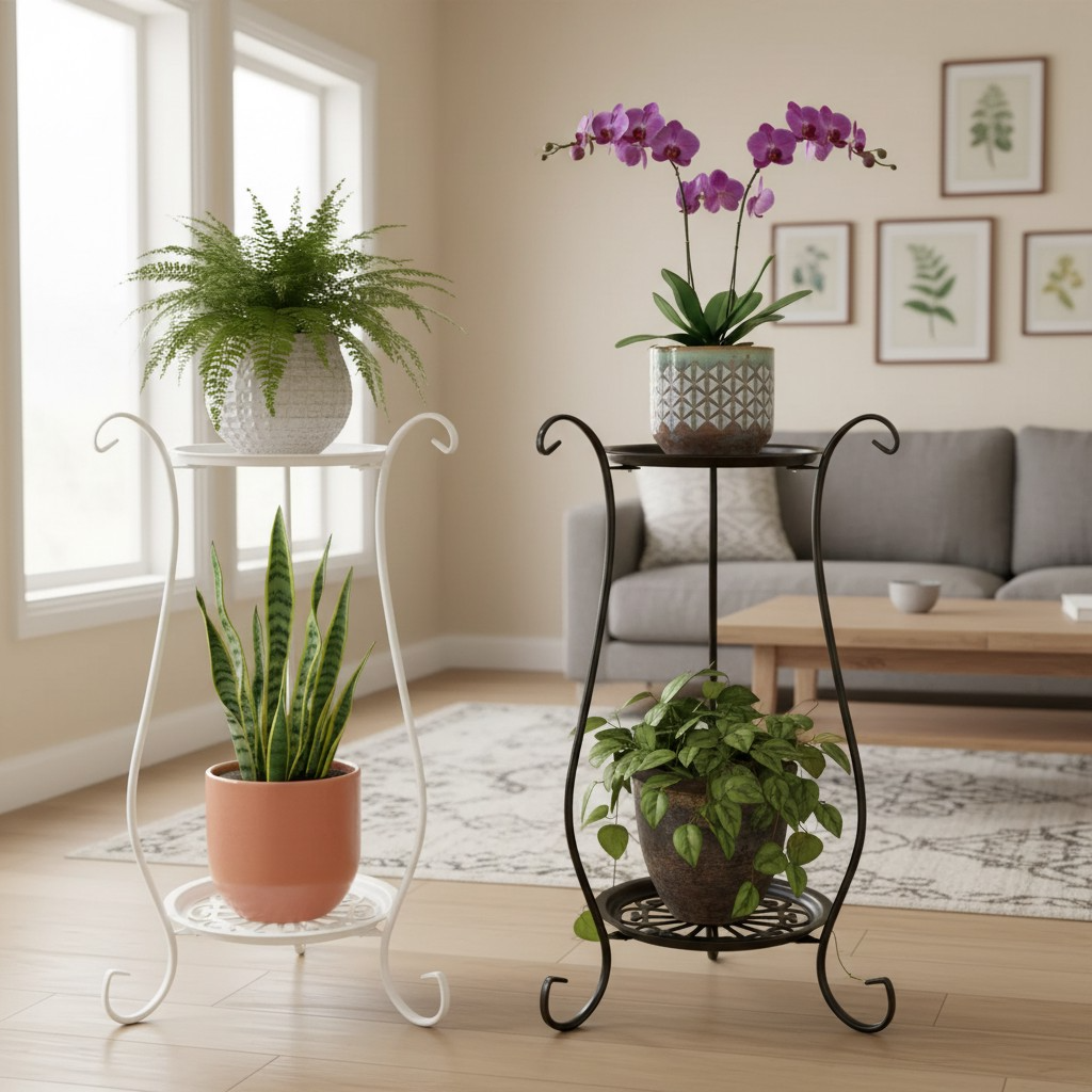 Two-Tier Metal Plant Stand