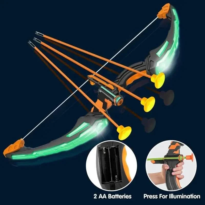 Kids LED Bow & Arrow Toy Set with Suction Cup Arrows