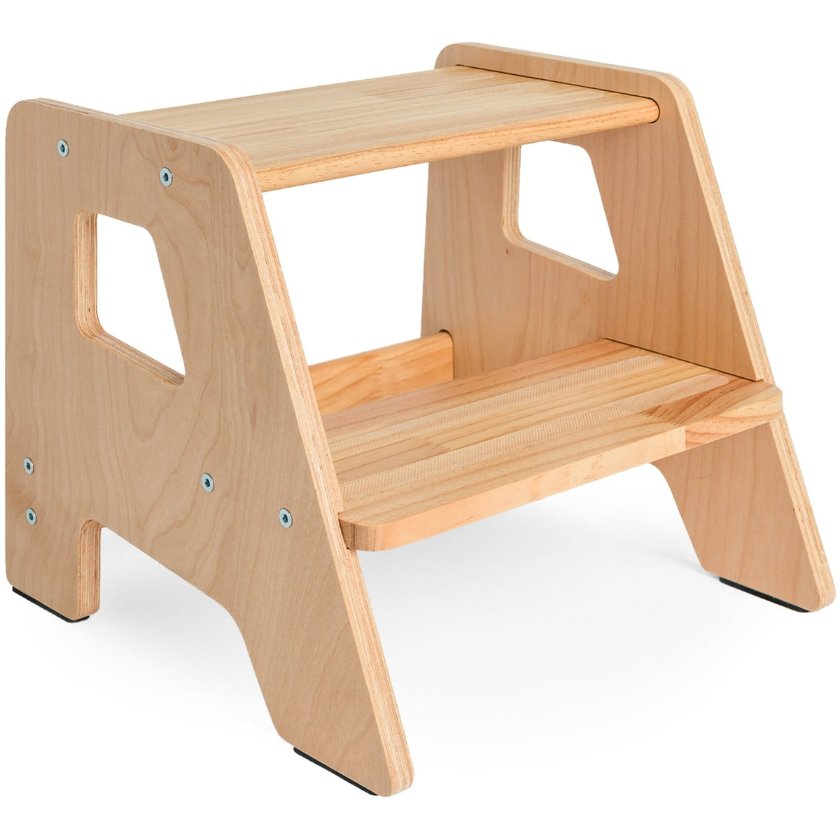 Two-step wooden stool for toddlers