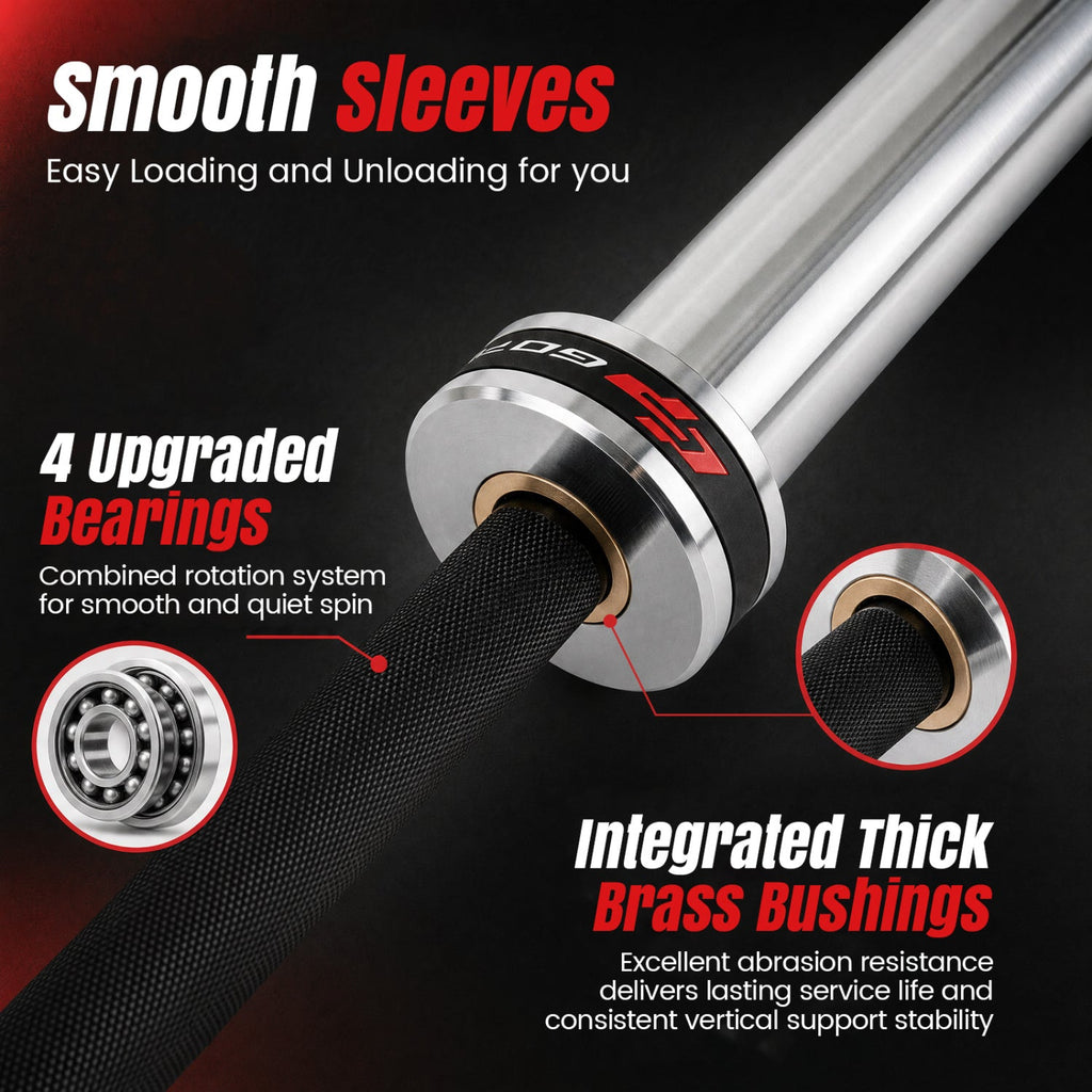 7-Ft Olympic Barbell – 2,000 lb Capacity